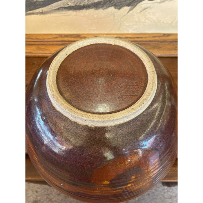 Vintage Large Glazed Ceramic Bowl