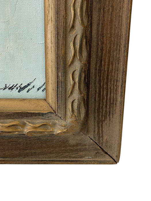 Vintage Mid-Century Impressionist Likely Oil Painting of Autumn Landscape with Lake and Birch Trees