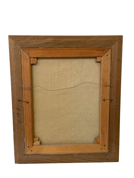 Vintage Mid-Century Impressionist Likely Oil Painting of Autumn Landscape with Lake and Birch Trees