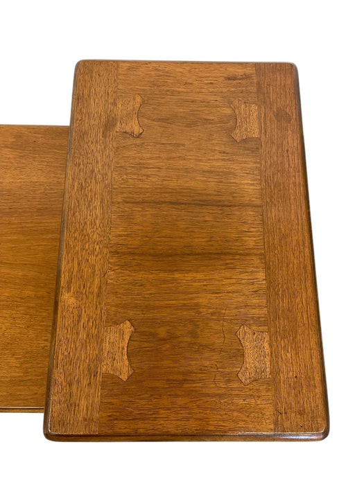 Vintage Mid-Century Modern 1-Drawer Walnut End Table by Lane with Wood Inlay and Tapered Legs