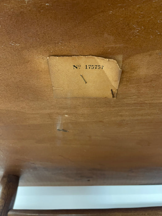 Vintage Mid-Century Modern 1-Drawer Walnut End Table by Lane with Wood Inlay and Tapered Legs