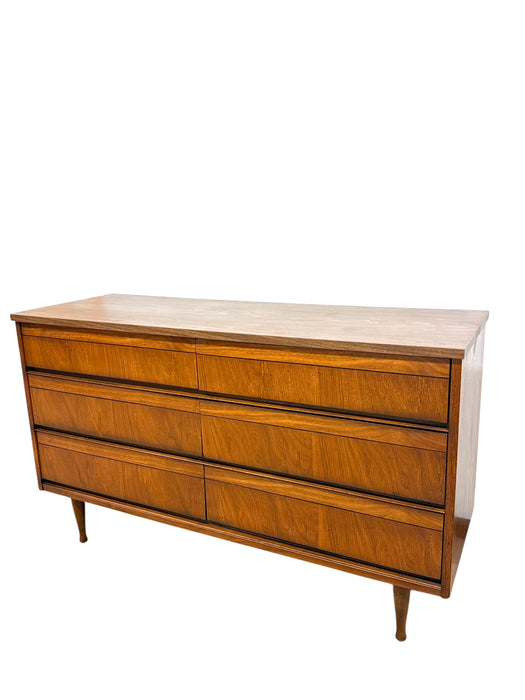Vintage Mid Century Modern 6 Drawer Dresser Dovetailed Drawers