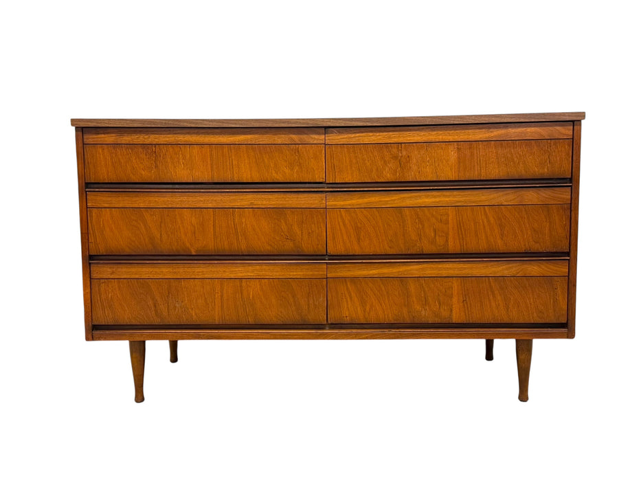 Vintage Mid Century Modern 6 Drawer Dresser Dovetailed Drawers