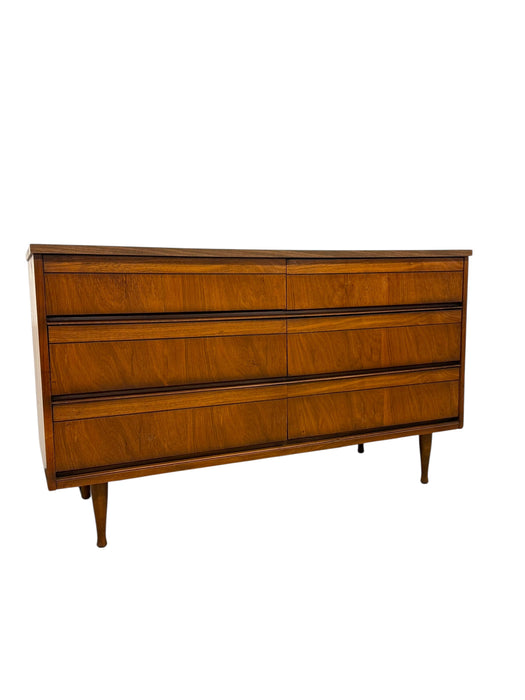 Vintage Mid Century Modern 6 Drawer Dresser Dovetailed Drawers