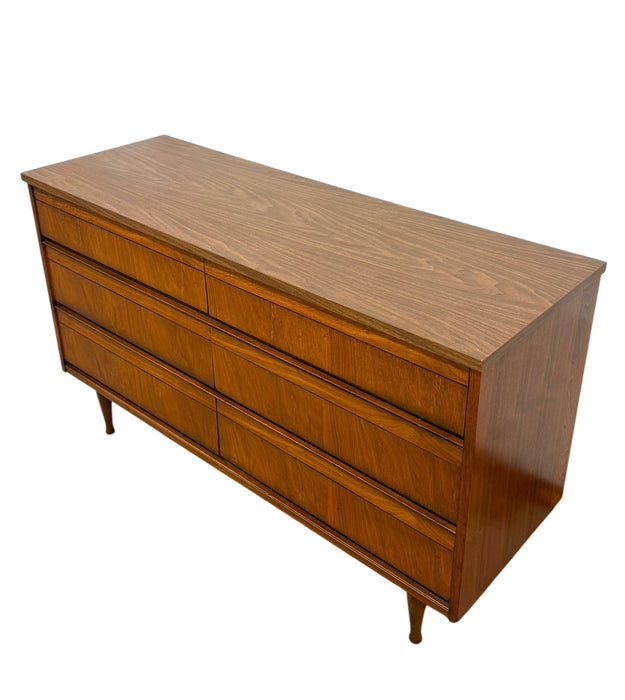 Vintage Mid Century Modern 6 Drawer Dresser Dovetailed Drawers