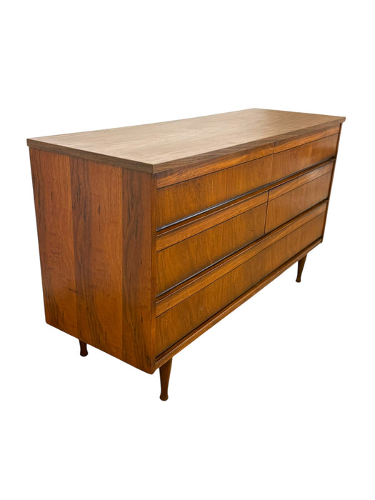 Vintage Mid Century Modern 6 Drawer Dresser Dovetailed Drawers