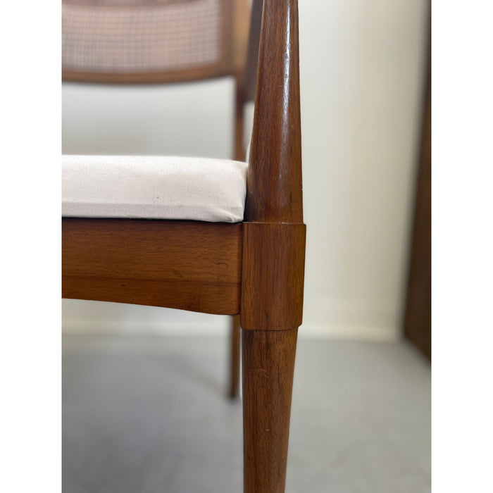 Vintage Mid Century Modern Chair With Rattan Backing