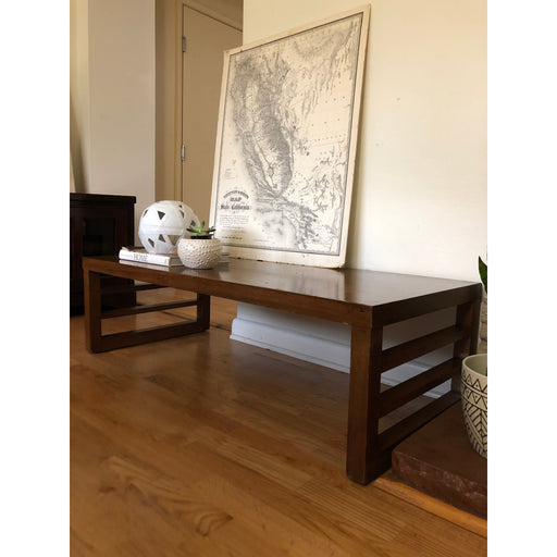 Vintage Mid Century Modern Combed Oak Table Stand or Bench Manufacturer by Red Lion Co