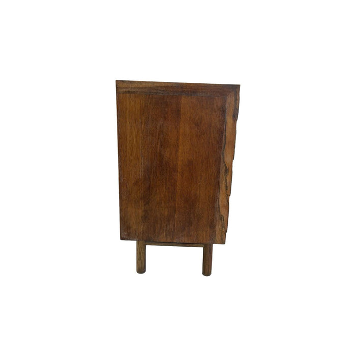 Vintage Mid Century Modern Custom Made Oak Dresser With Burl Accent.