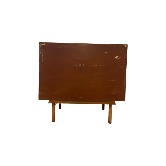Vintage Mid Century Modern Custom Made Oak Dresser With Burl Accent.