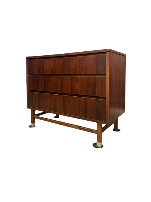 Vintage Mid Century Modern Dovetailed 3 Drawer Dresser by Stanley