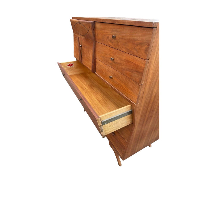 Vintage Mid Century Modern Dresser by John Cameron Custom Made Wood and Metal Handles