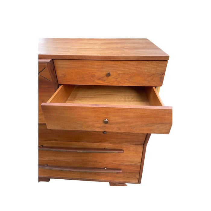 Vintage Mid Century Modern Dresser by John Cameron Custom Made Wood and Metal Handles