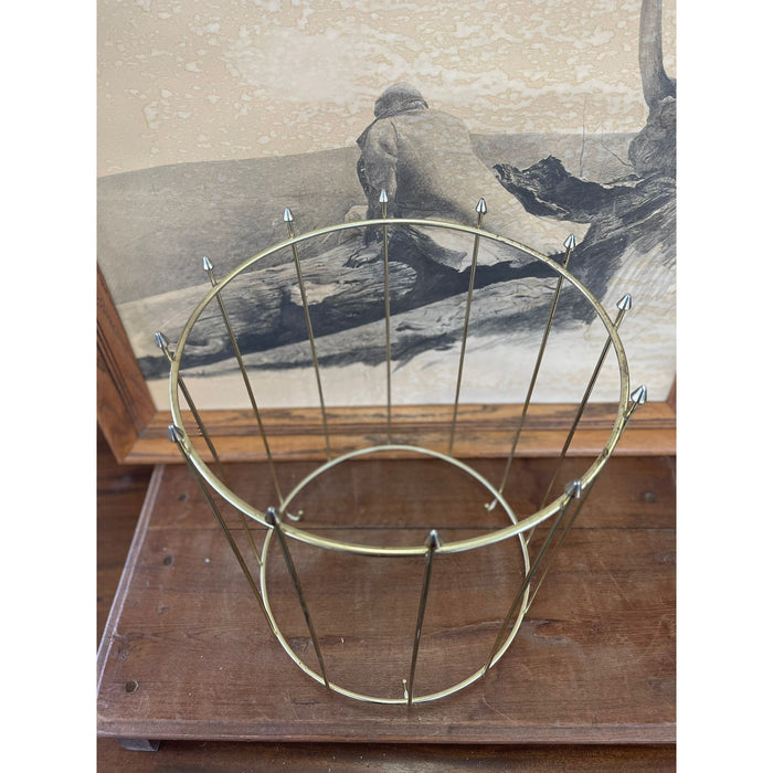 Vintage Mid Century Modern Gold Toned Trash Bin