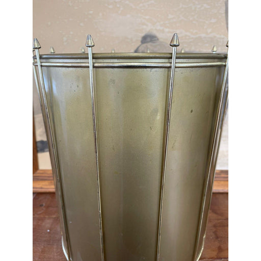 Vintage Mid Century Modern Gold Toned Trash Bin