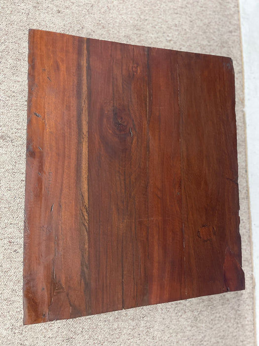 Vintage Mid Century Modern Low Coffee Table with SolidWood Slab Top and Metal Base