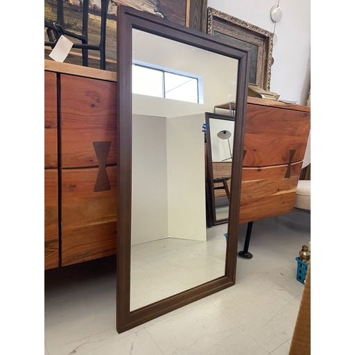 Vintage Mid Century Modern Mirror With Walnut Tone Framing