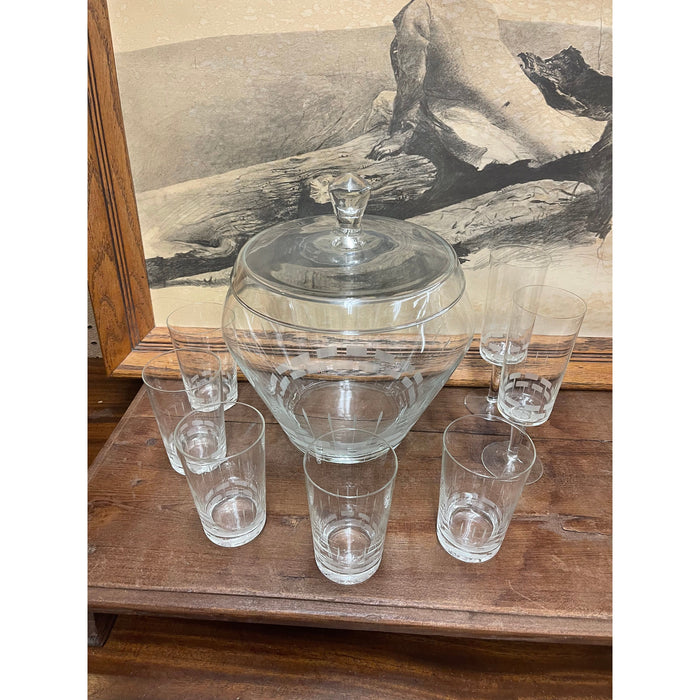 Vintage Mid Century Modern Nine Piece Drink Ware Set kit