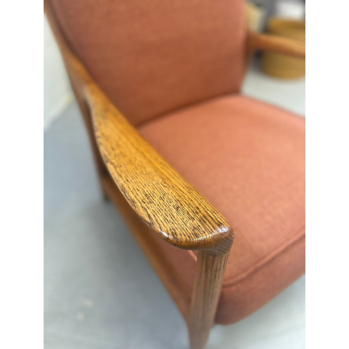 Vintage Mid Century Modern Oak Lounge Chair by Jack Van Dre Molen