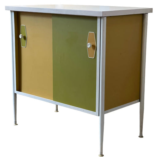 Vintage Mid Century Modern Record Cabinet Removable Shelf Steel Framed George Nelson in Style of (Available for Online Purchase Only)