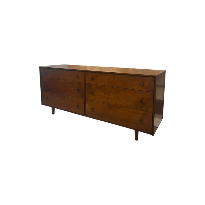 Vintage Mid Century Modern Six Drawer Lowboy Dresser.