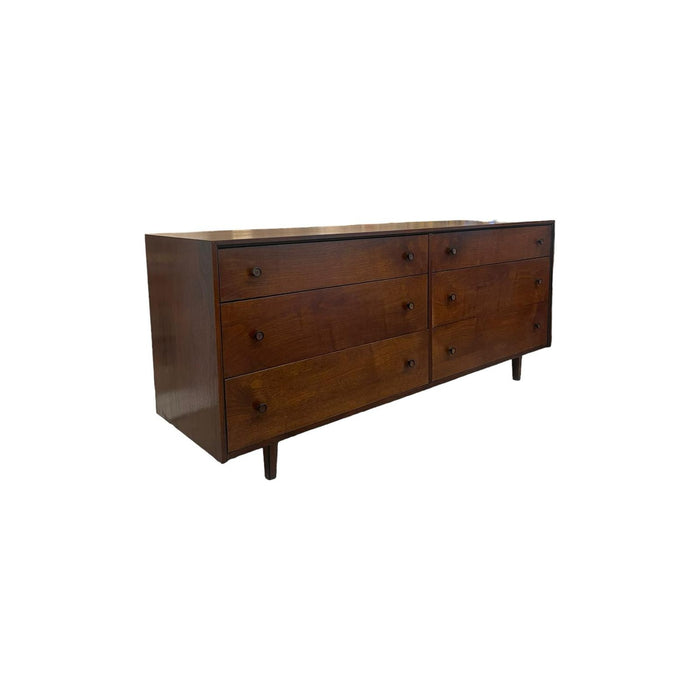 Vintage Mid Century Modern Six Drawer Lowboy Dresser.