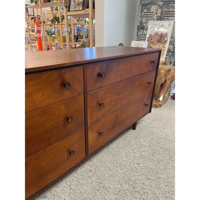 Vintage Mid Century Modern Six Drawer Lowboy Dresser.
