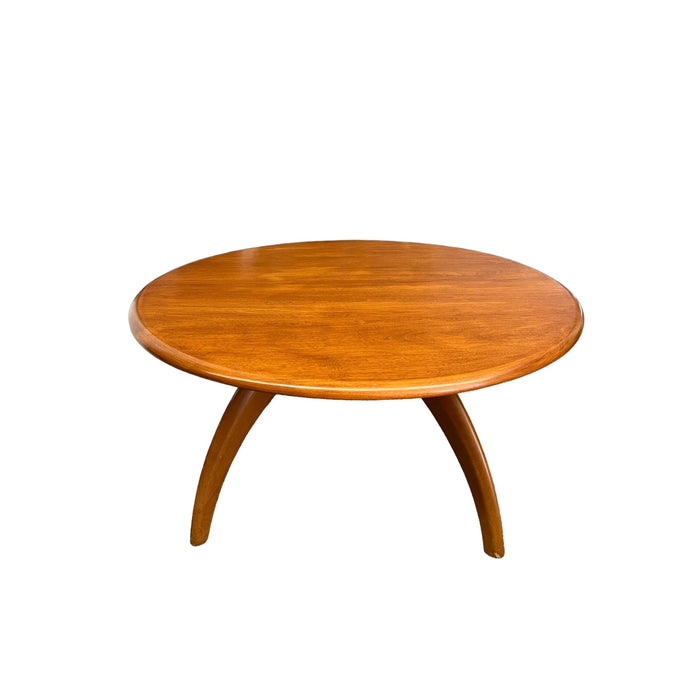 Vintage Mid Century Modern Solid Maple Wood Coffee Table by Heywood Wakefield With Lazy Susan Top