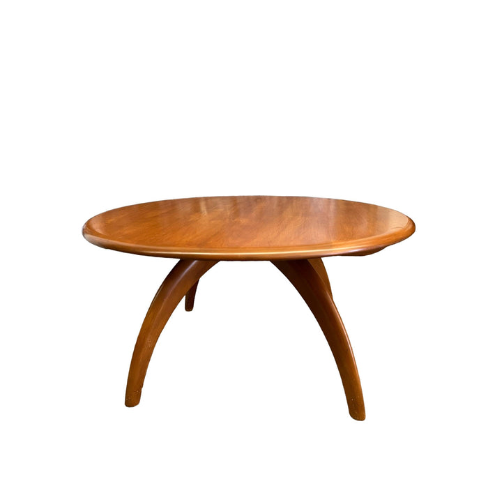 Vintage Mid Century Modern Solid Maple Wood Coffee Table by Heywood Wakefield With Lazy Susan Top