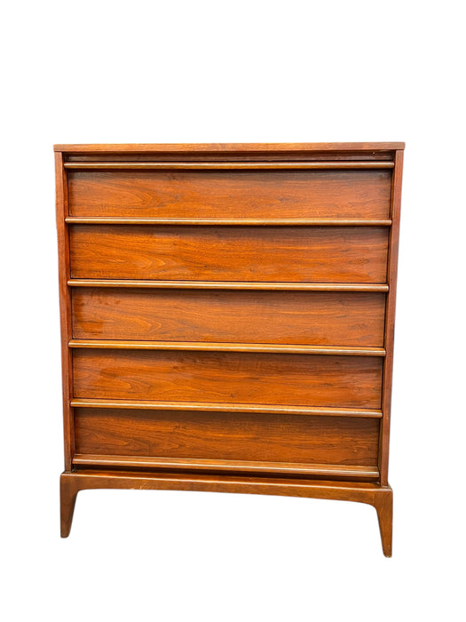 Vintage Mid Century Modern Solid Walnut Dresser by Lane Rhythm Line Dovetailed Drawers