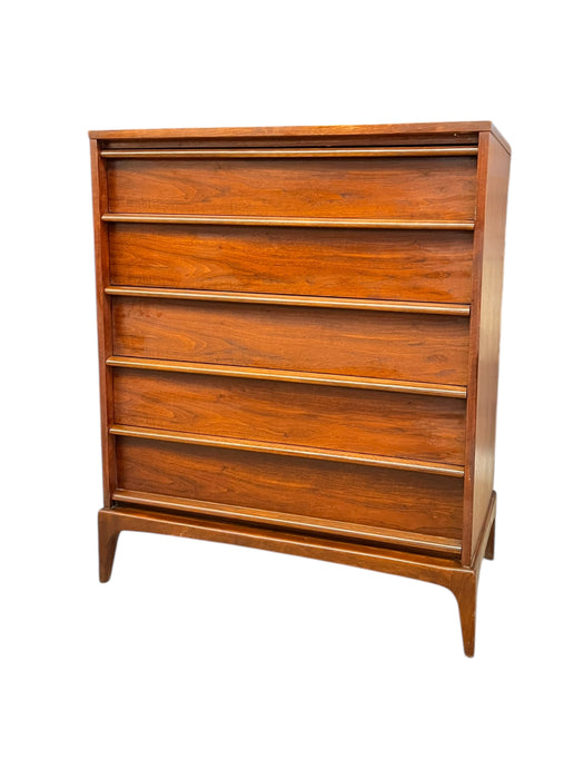 Vintage Mid Century Modern Solid Walnut Dresser by Lane Rhythm Line Dovetailed Drawers
