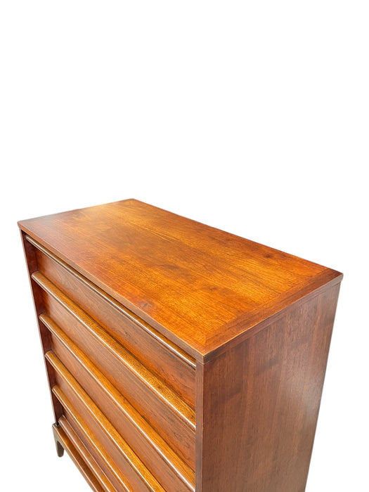 Vintage Mid Century Modern Solid Walnut Dresser by Lane Rhythm Line Dovetailed Drawers