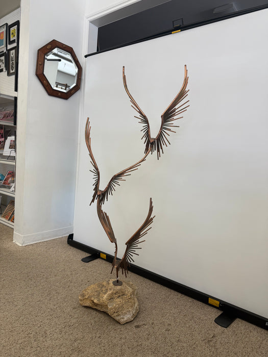 Vintage Mid Century Modern Style Metal Sculpture ‘Birds in Flight‘ by Curtis Jere signed (Available by online purchase only)