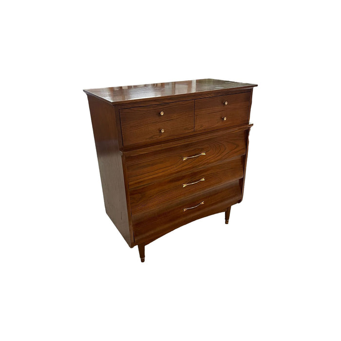 Vintage Mid Century Modern Tallboy Dresser with Dovetail Drawers