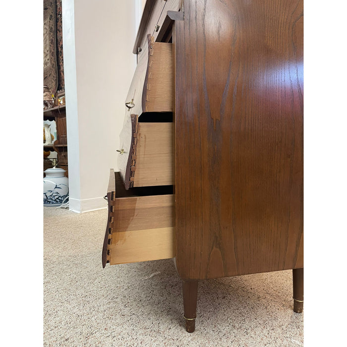 Vintage Mid Century Modern Tallboy Dresser with Dovetail Drawers