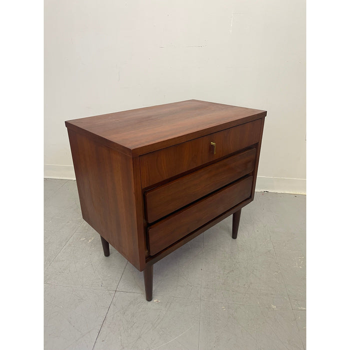 Vintage Mid Century Modern Three Drawer Nightstand by Dixie Furniture
