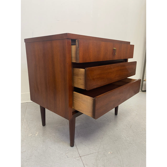 Vintage Mid Century Modern Three Drawer Nightstand by Dixie Furniture