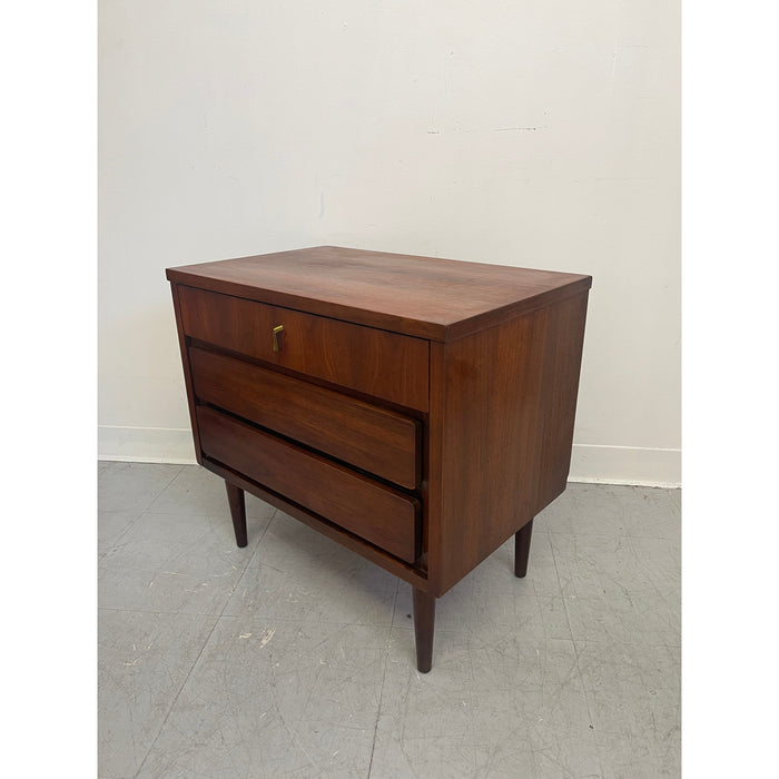 Vintage Mid Century Modern Three Drawer Nightstand by Dixie Furniture