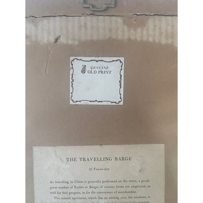 Vintage Nautical Signed and Framed Print “ Traveling Barge “