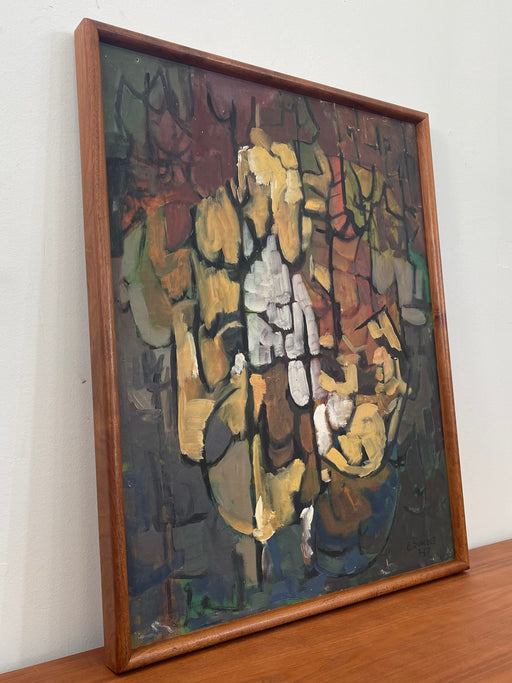 Vintage Original Framed and Signed Abstract Mid Century Artwork.