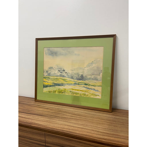 Vintage Original Signed and Framed Landscape Watercolor Painting