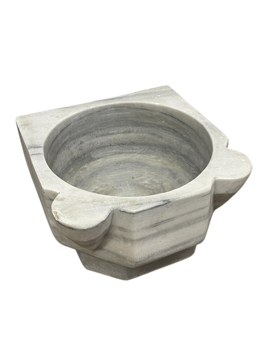 Vintage Rustic Hand-Carved Hexagonal Marble Sink Basin