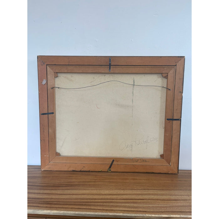 Vintage Scenic Painting Signed by Craig Kavafes Titled First Snow