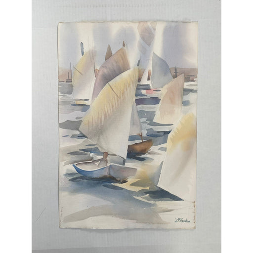 Vintage Signed and Numbered Abstract Nautical Artwork