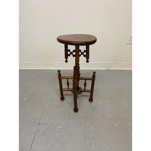 Vintage Stick and Ball Wooden Side Table with Adjustable Height