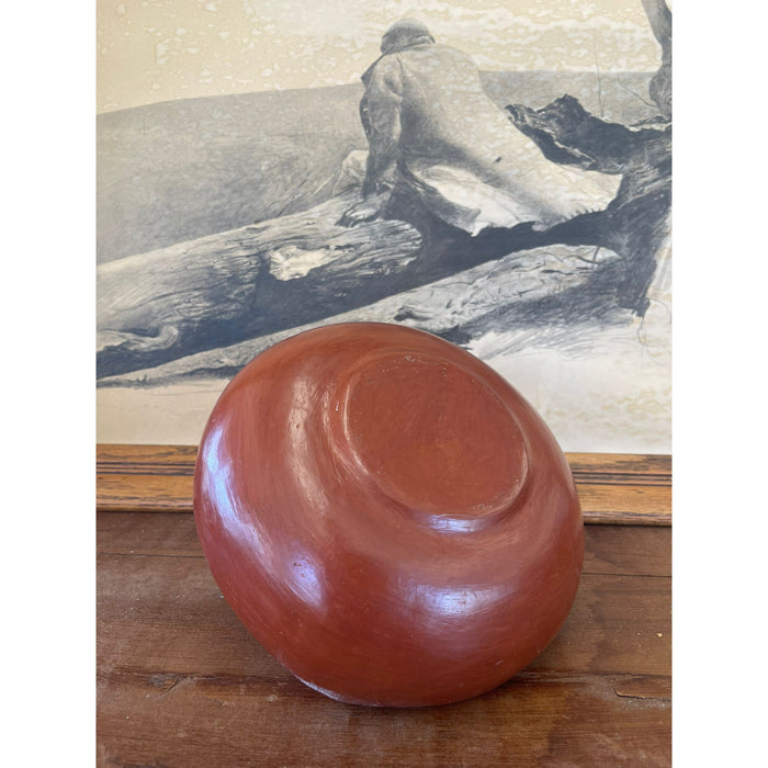 Vintage Terra Cotta Pot Curved Edges Swirl Motif Antique Style