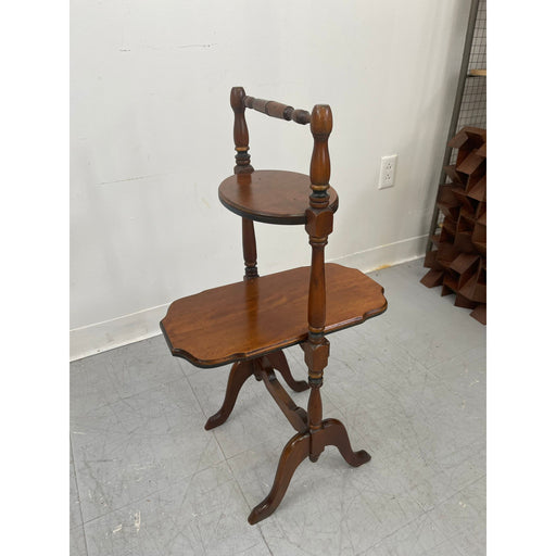 Vintage Two Tiered Side Table With Carved Legs