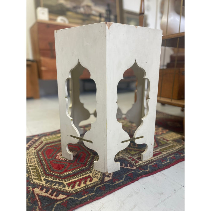 Vintage White Hexagonal Side Accent Table