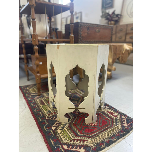 Vintage White Hexagonal Side Accent Table