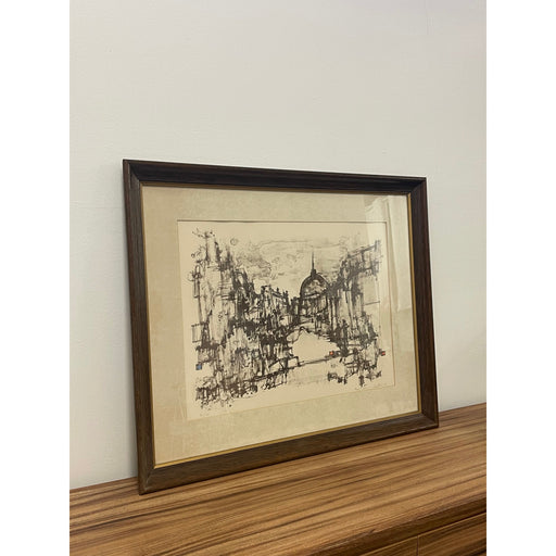 Vintage signed Original Lithograph “Duomo” by European Artist Max Gunther